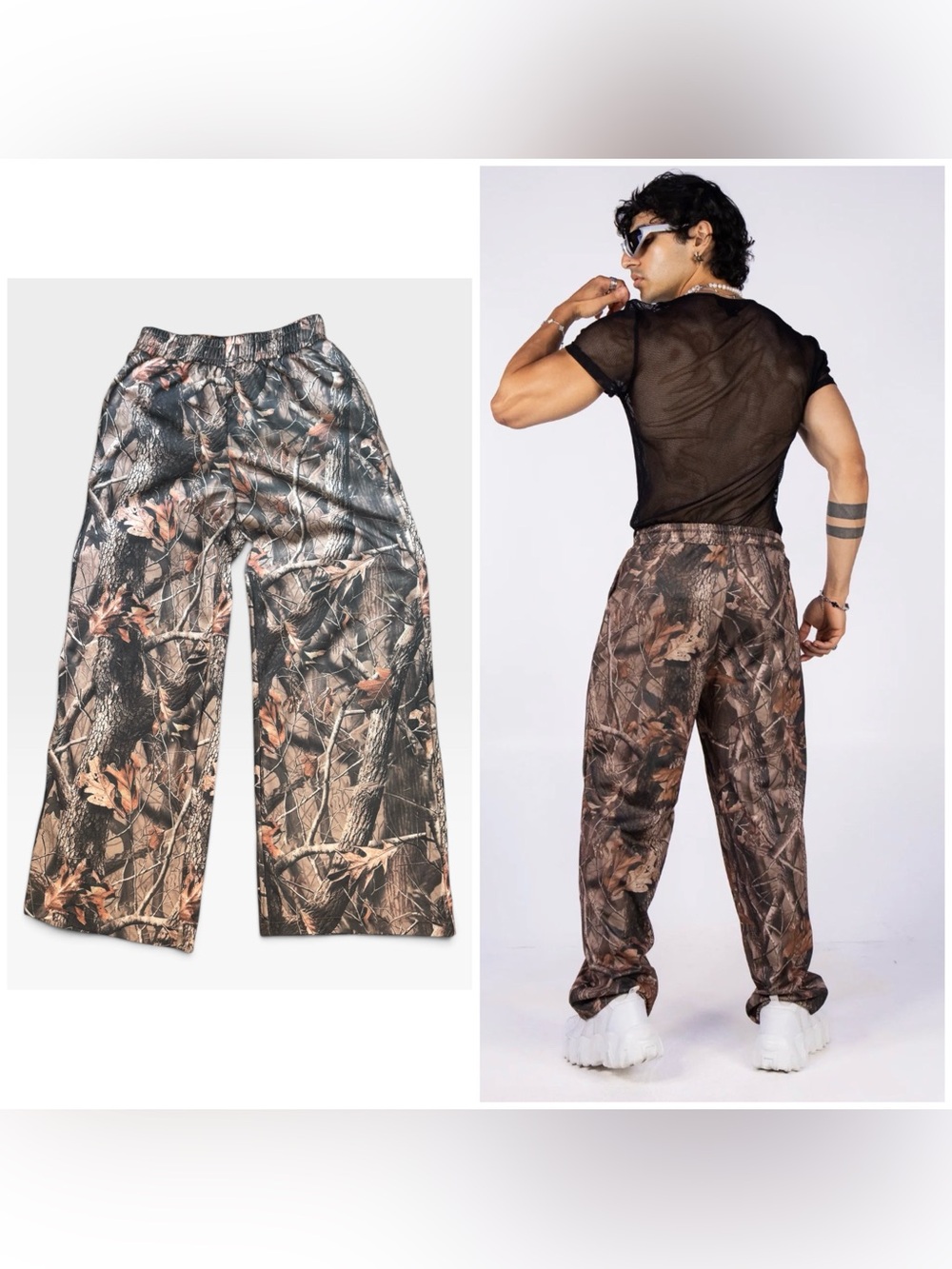Rave Wonderland Cadet Camo Unisex Wide Leg Jogger Sweatpants - Small